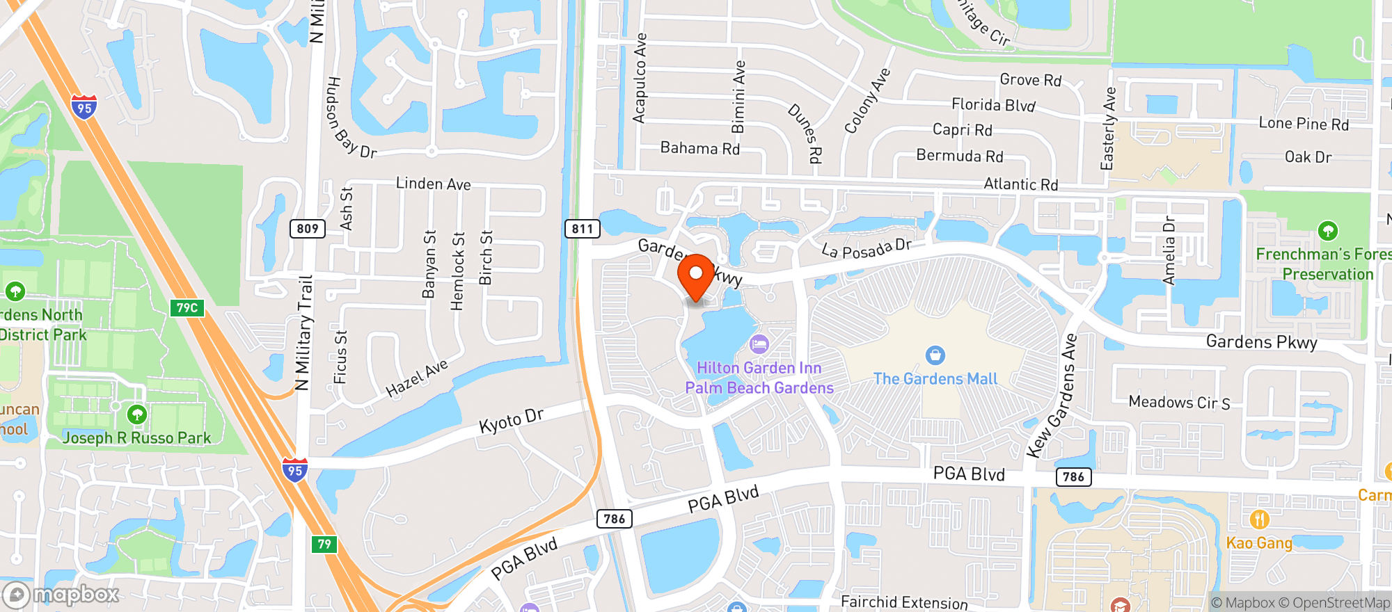 Map showing Cheesecake Factory