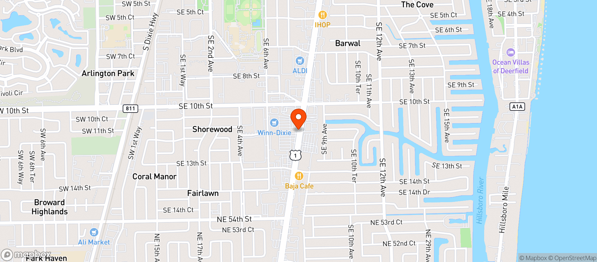 Map showing Tijuana Taxi