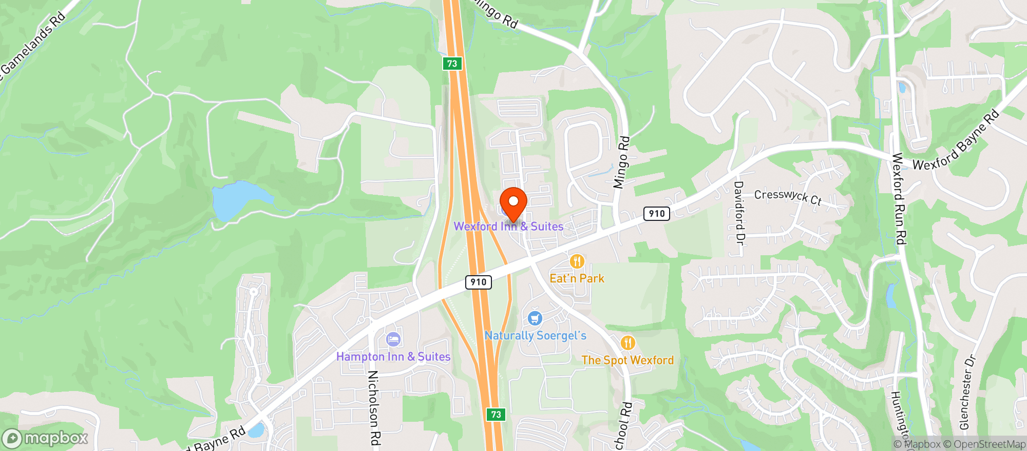 Map showing Thorn Hill Tap House