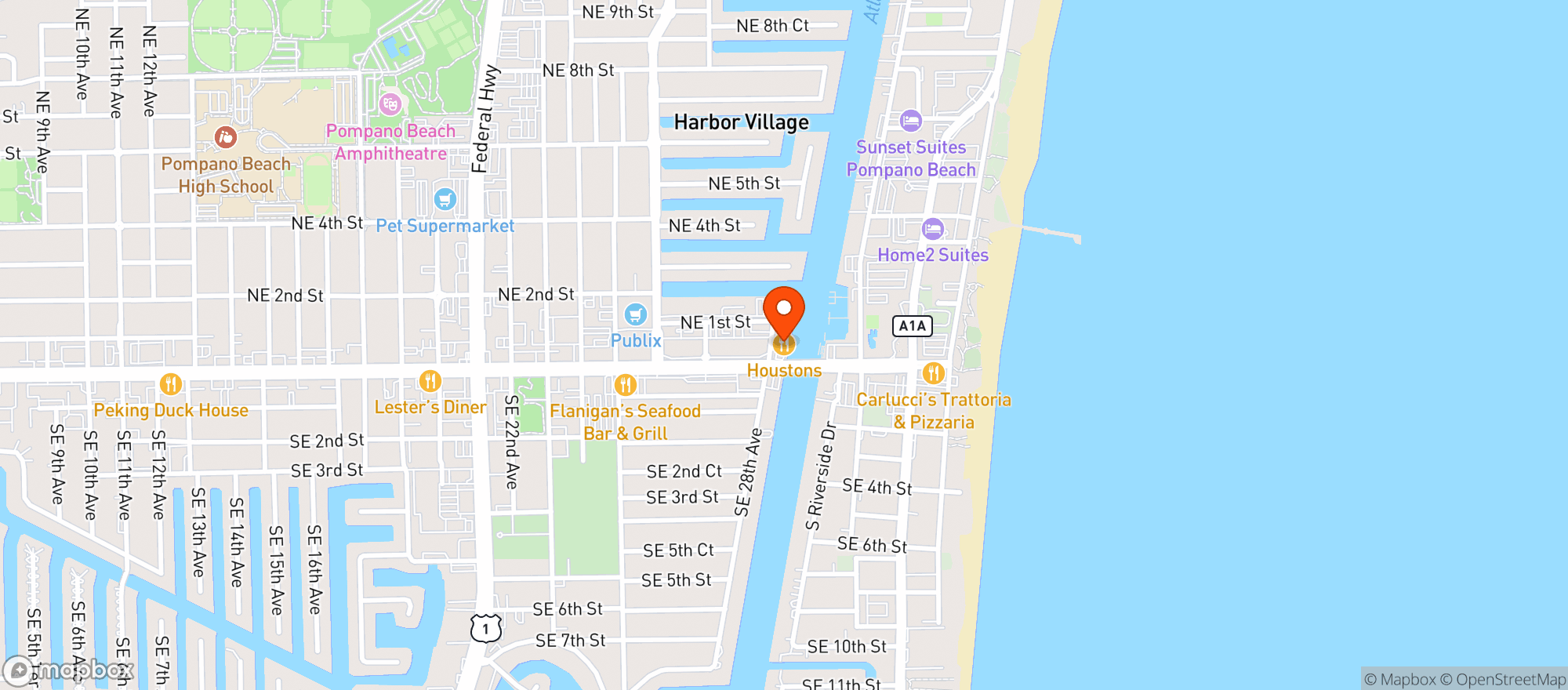 Map showing Houstons Restaurant #26