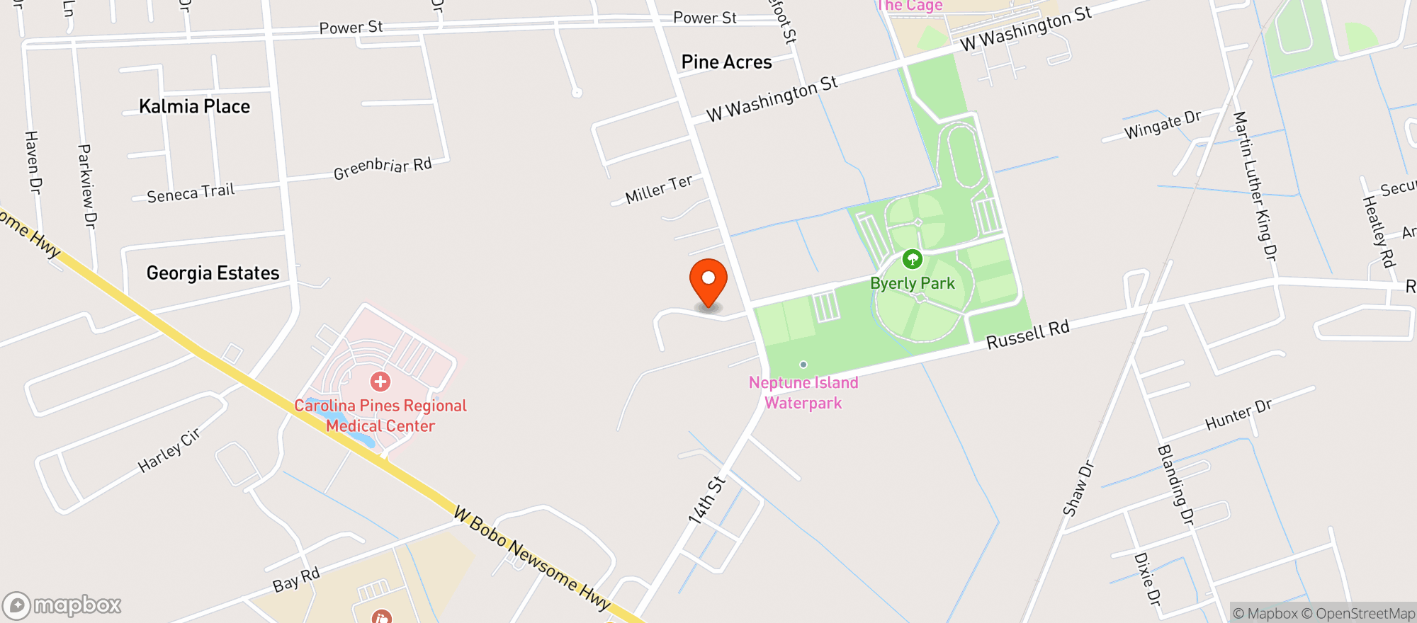 Map showing Southern Comfort Hemp and CBD