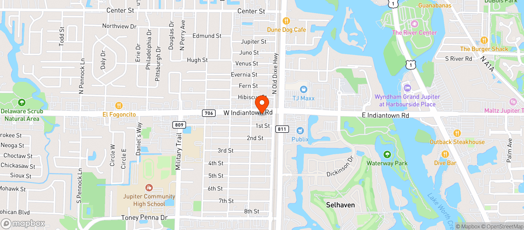Map showing Cir K #5338