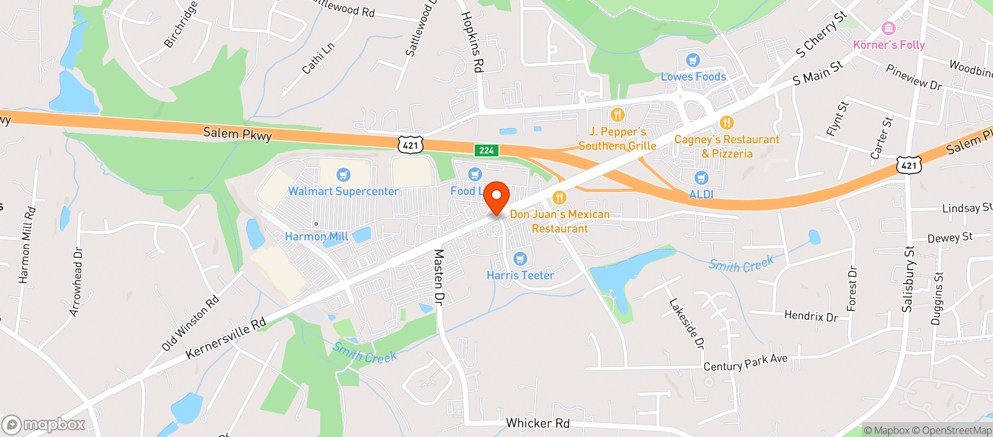 Map showing Harris Teeter