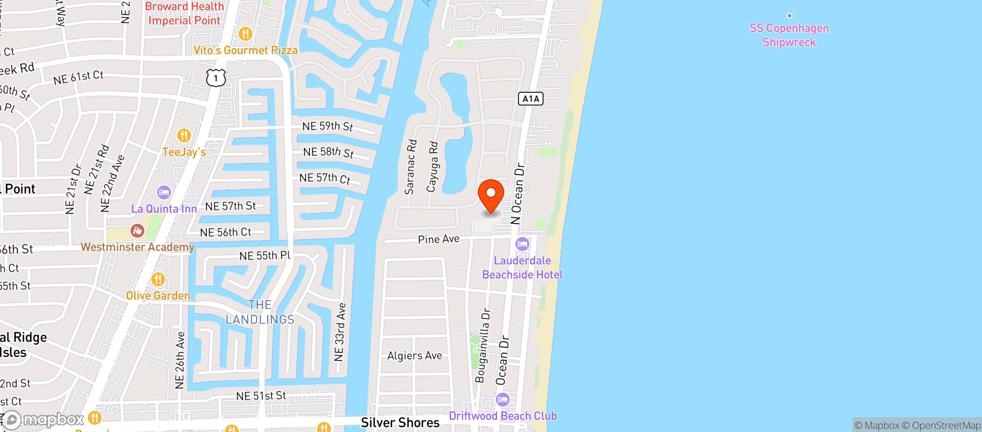 Map showing Publix Super Market