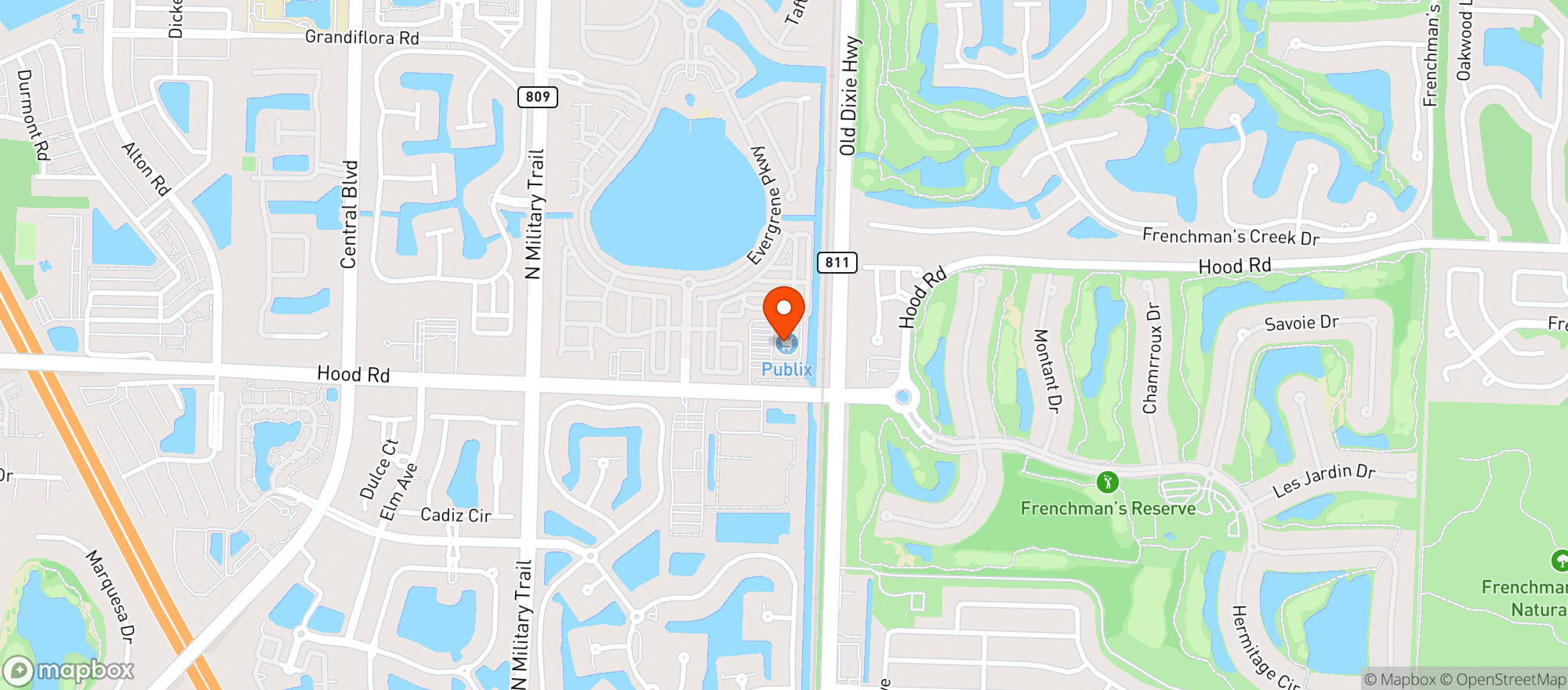 Map showing Publix