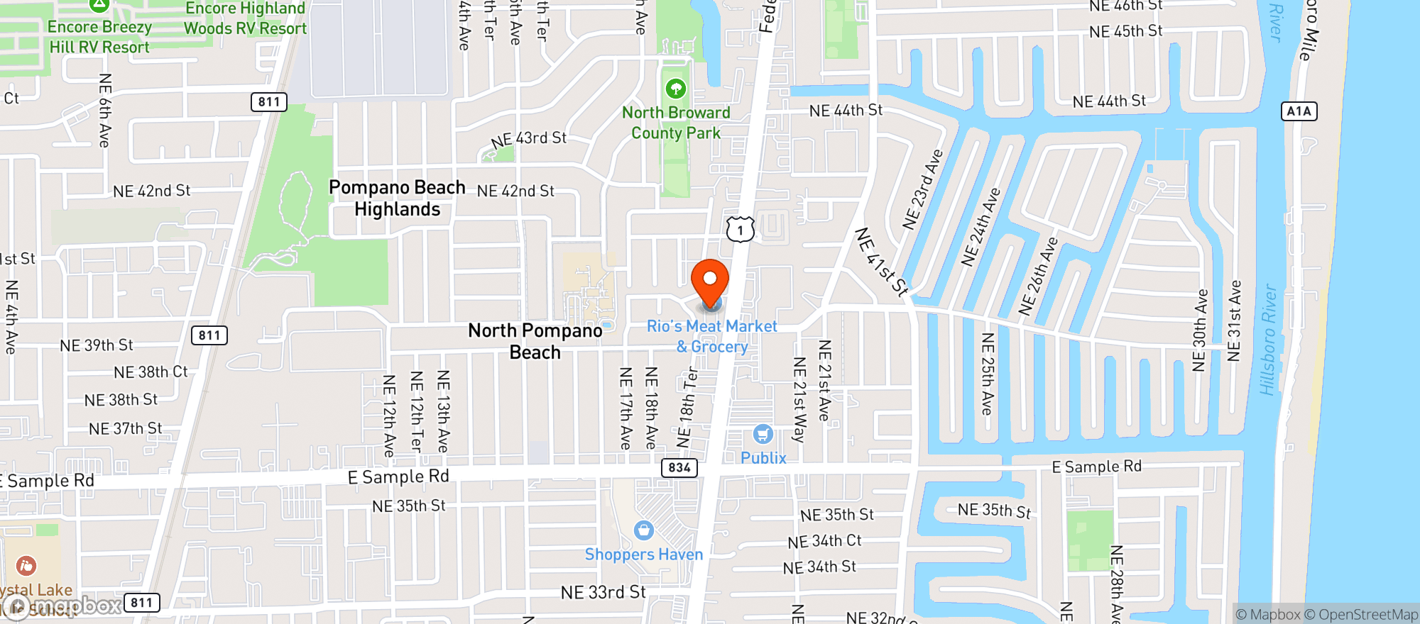Map showing Chef Dees