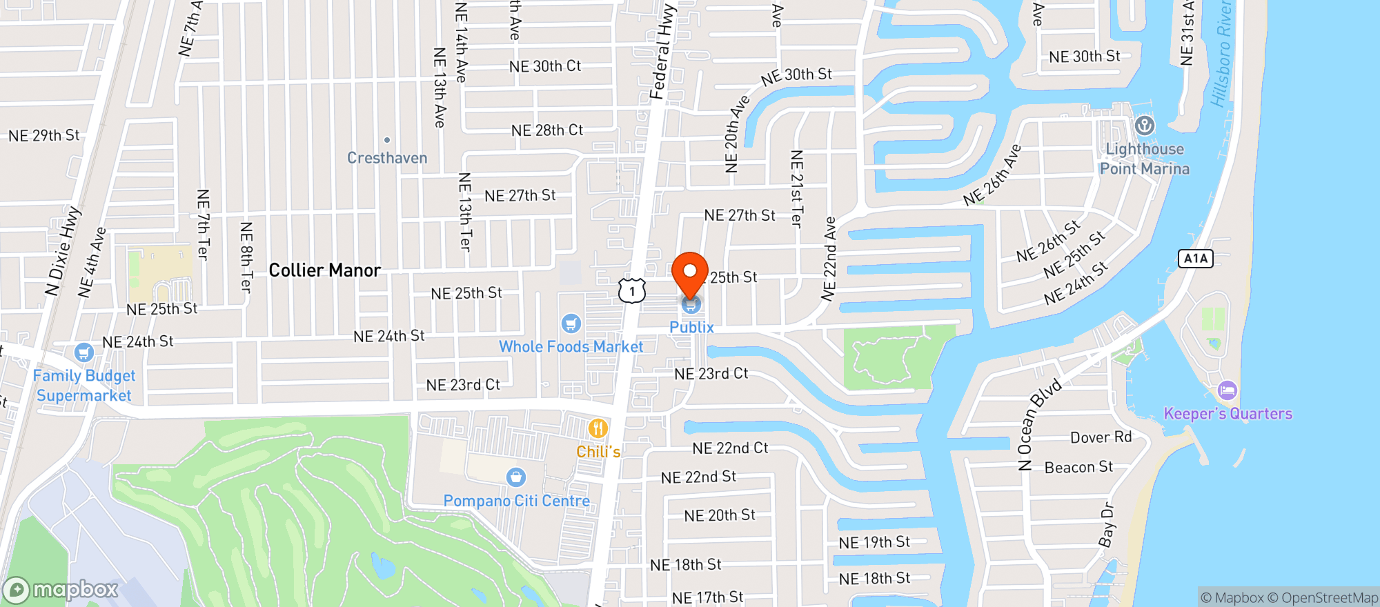 Map showing Publix Super Market #728