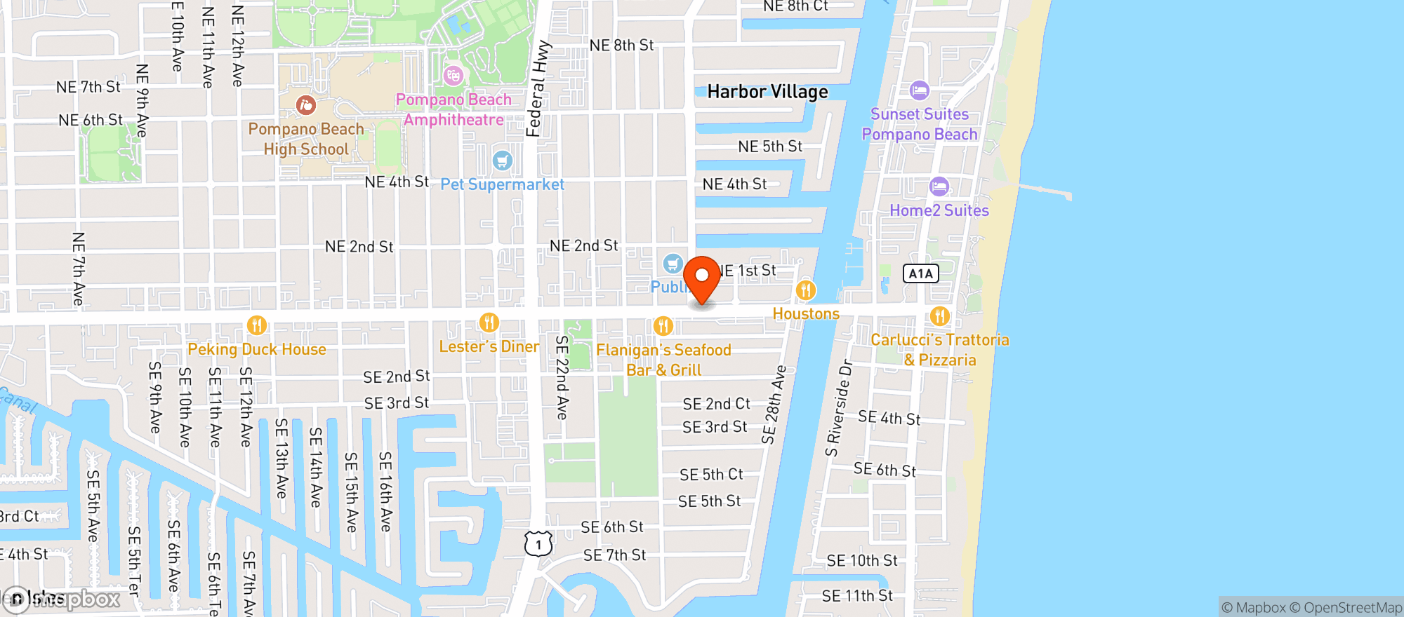 Map showing Darrel & Olivers Cafe Maxx
