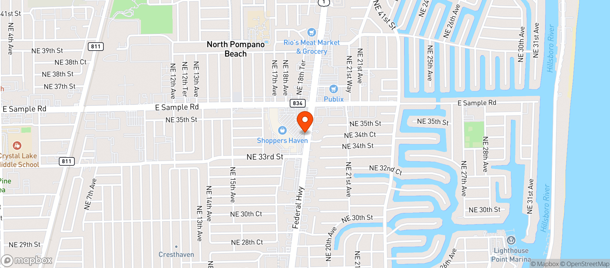 Map showing Winn Dixie - 0290