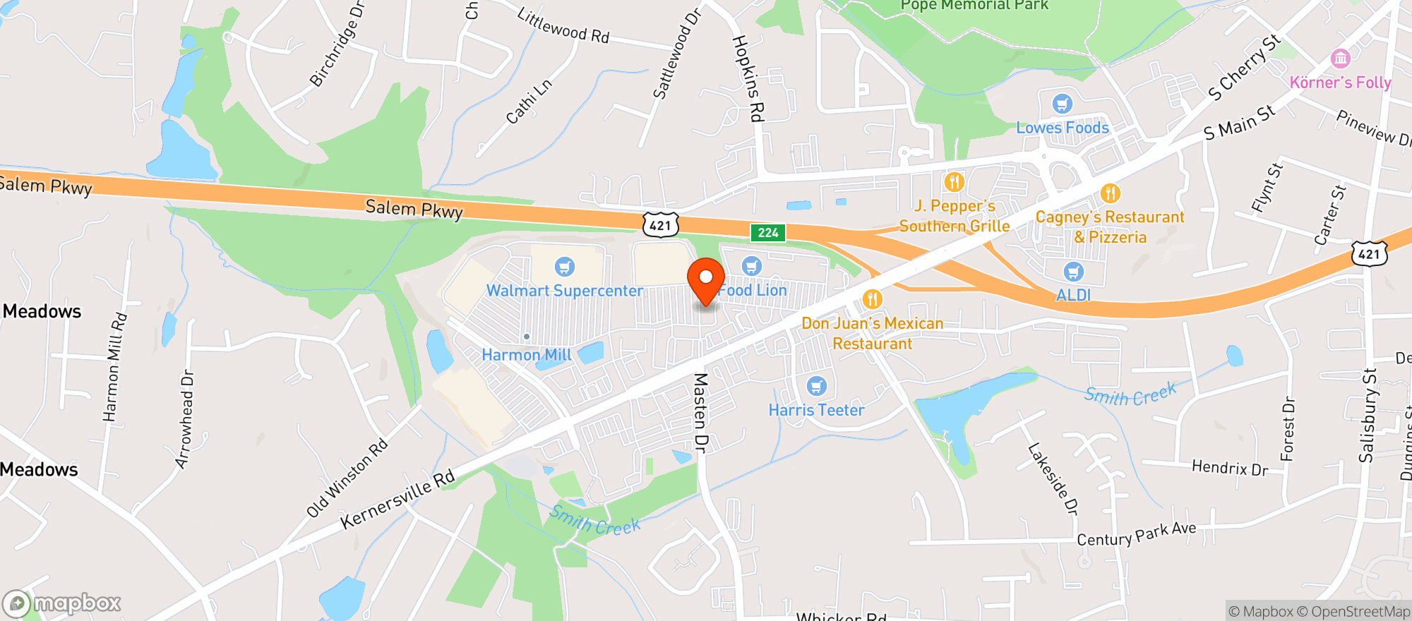 Map showing Gnc - 1832 - Southside Square Shopping Ctr