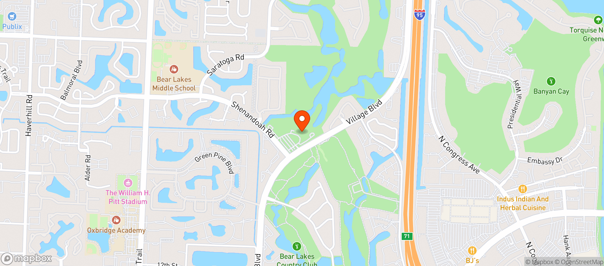 Map showing Bear Lakes Country Club