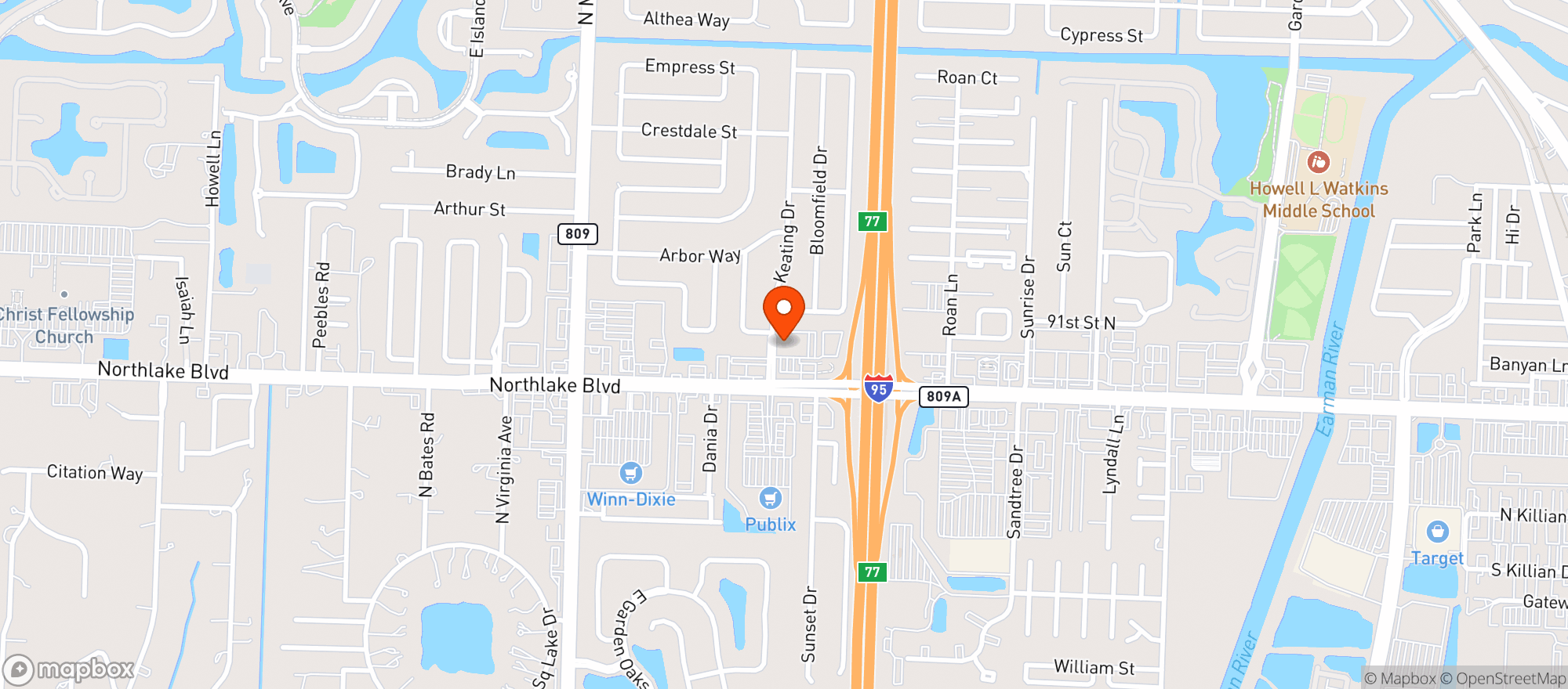 Map showing ABC Fine Wine & Spirits