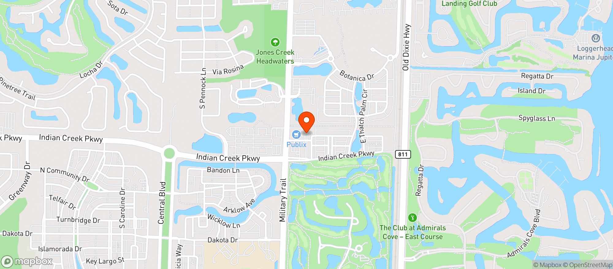 Map showing Publix