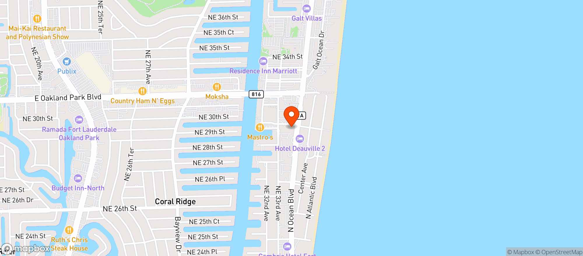 Map showing Publix Super Market #1818