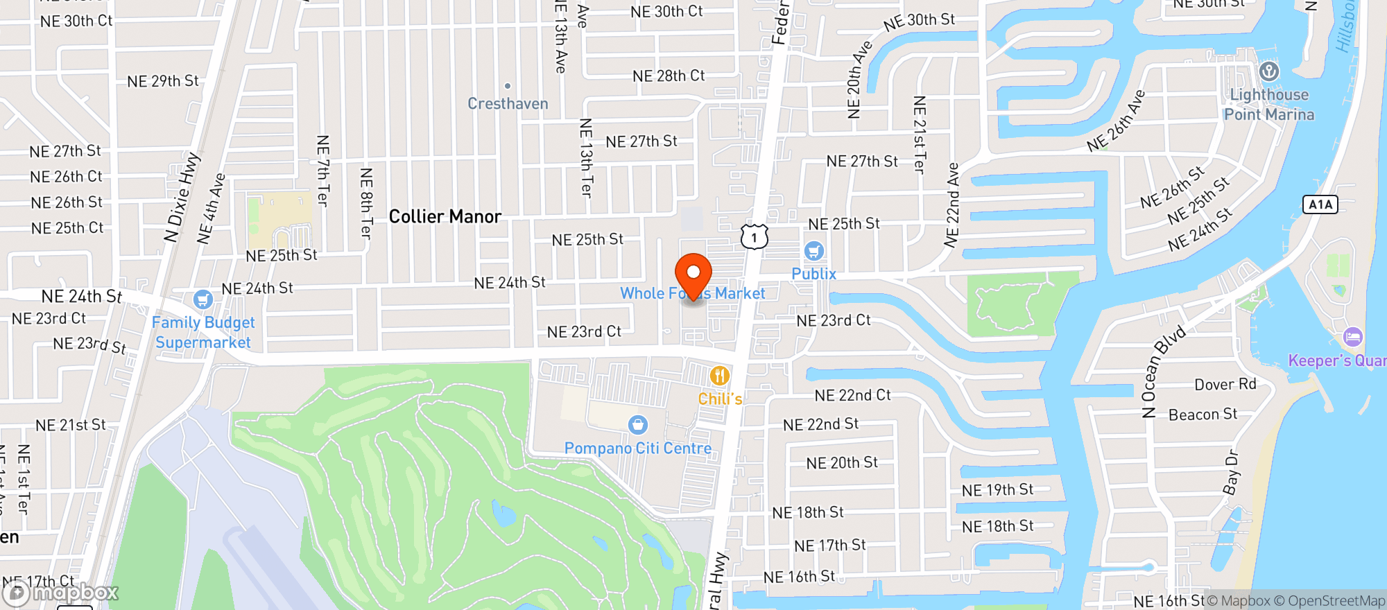 Map showing Amc Pompano Beach 18 #4182