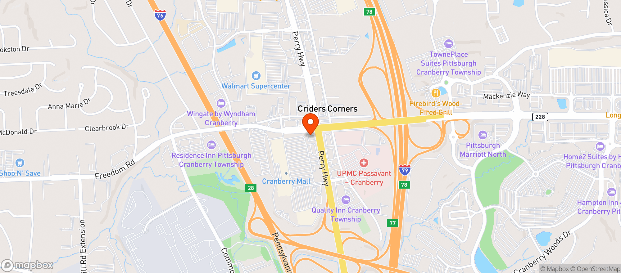 Map showing Giant Eagle