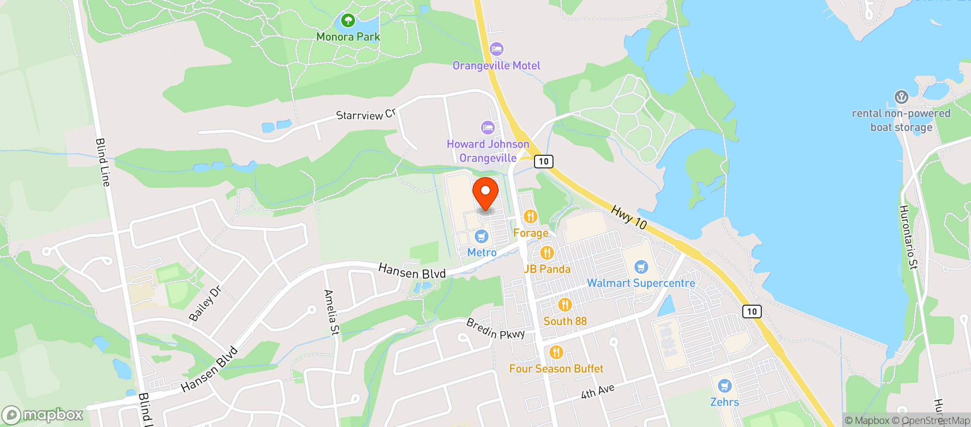Map showing Metro Ontario