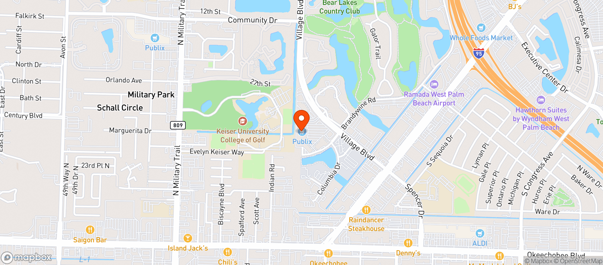 Map showing Publix
