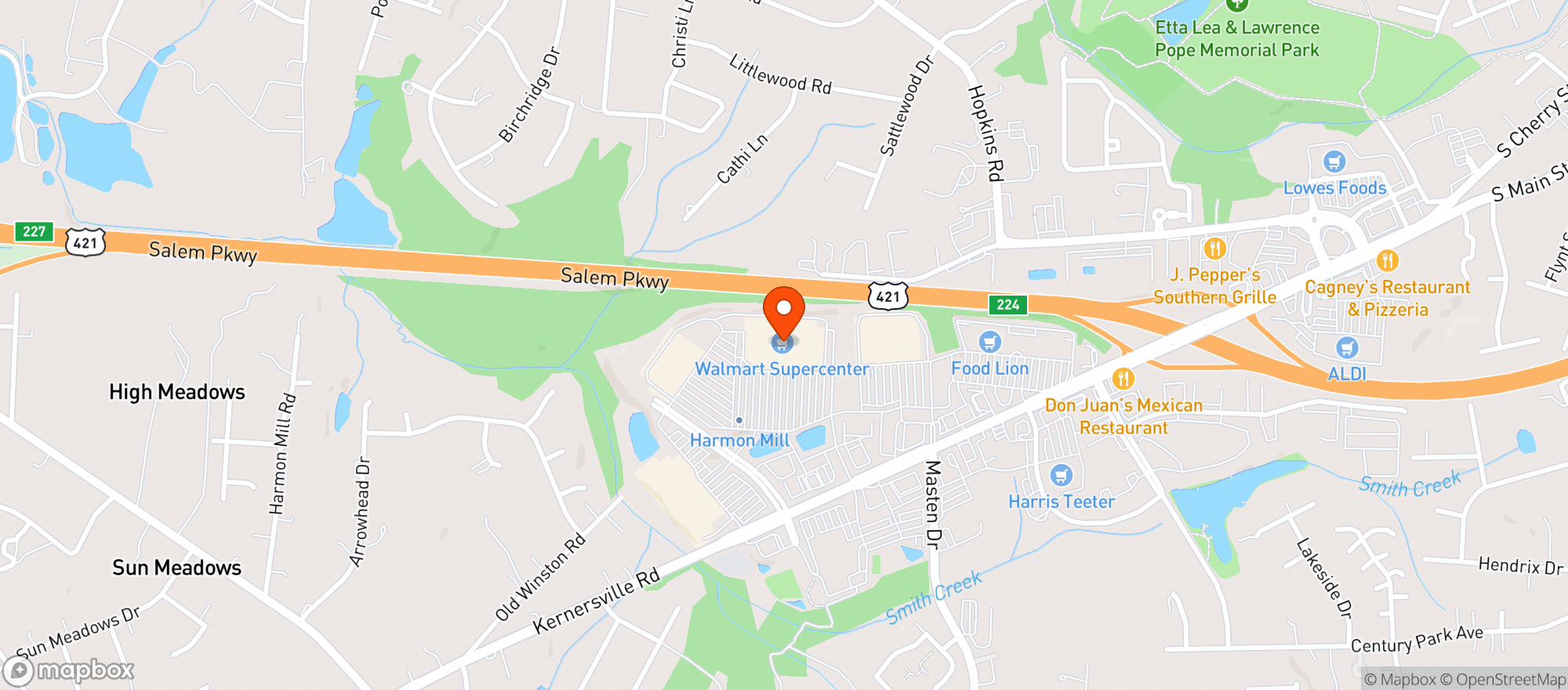 Map showing Walmart Supercenter