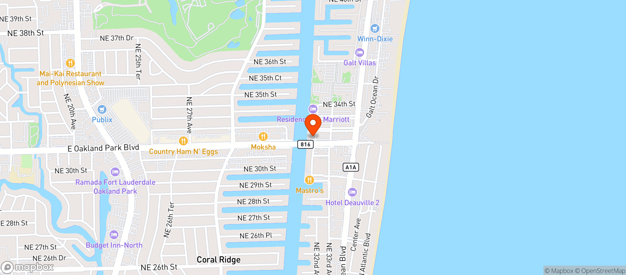 Map showing Bokampers Sports Bar & Grill