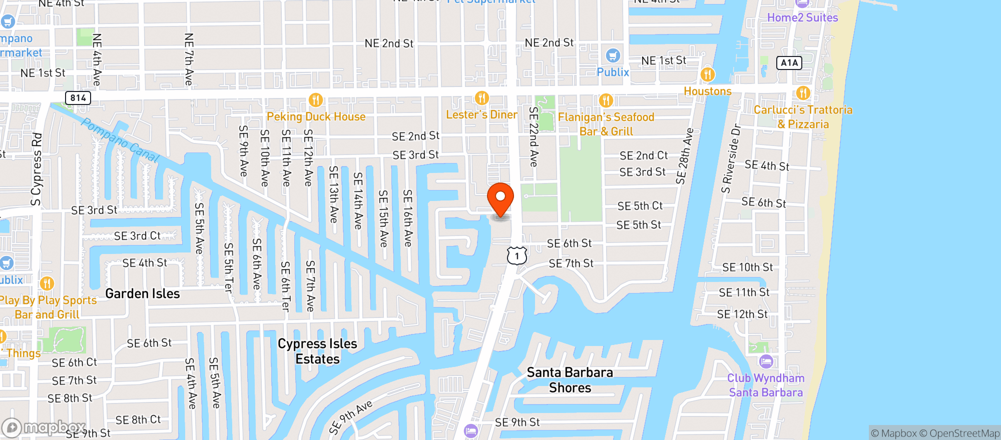 Map showing Us One Discount Liquors