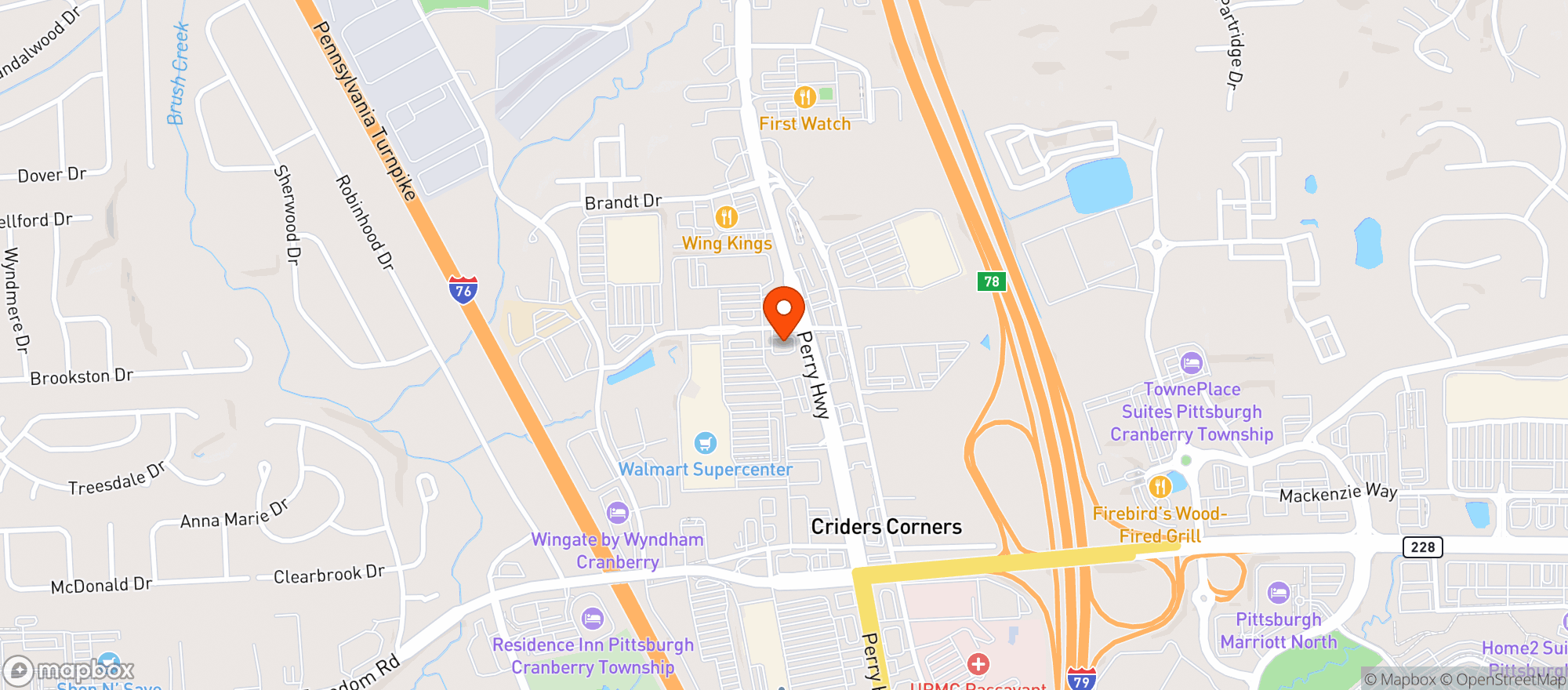 Map showing Vitamin Shoppe - Cranberry