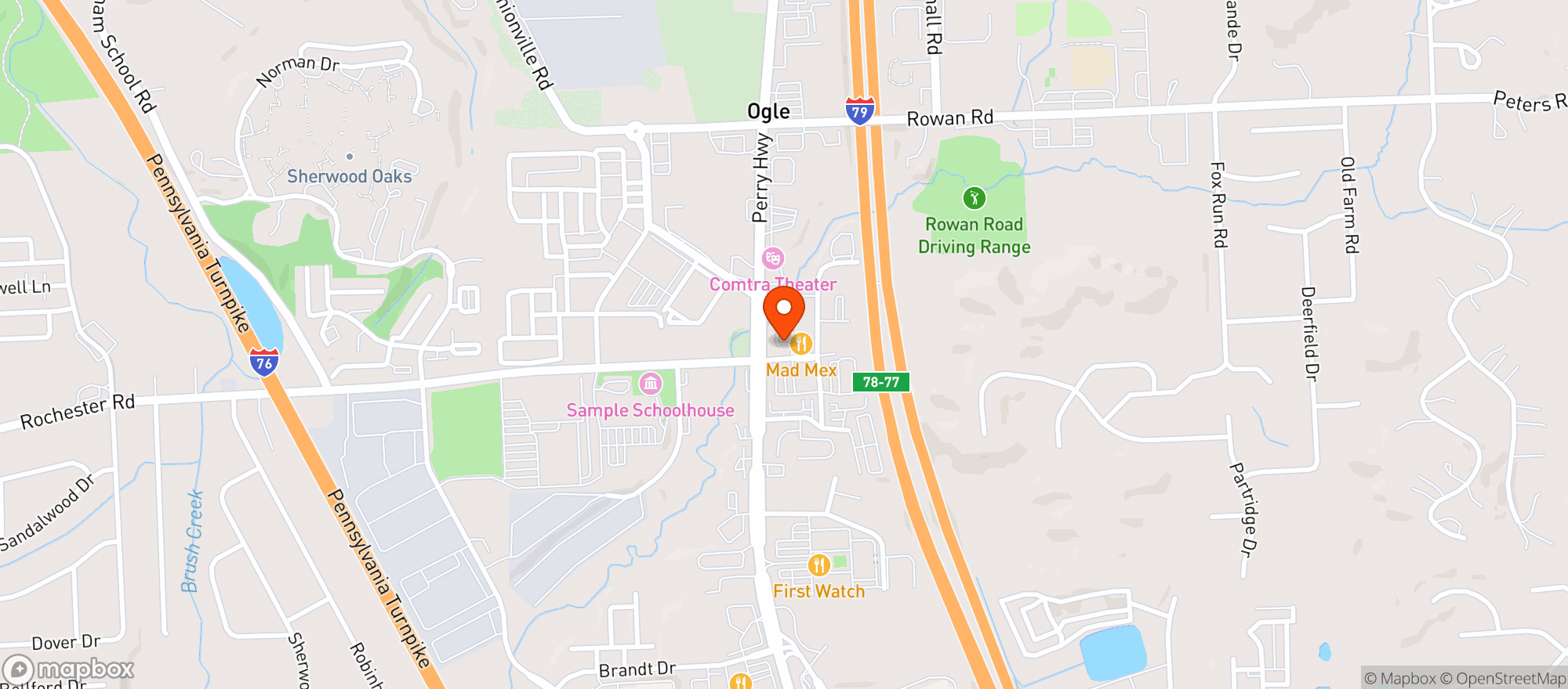 Map showing Mad Mex
