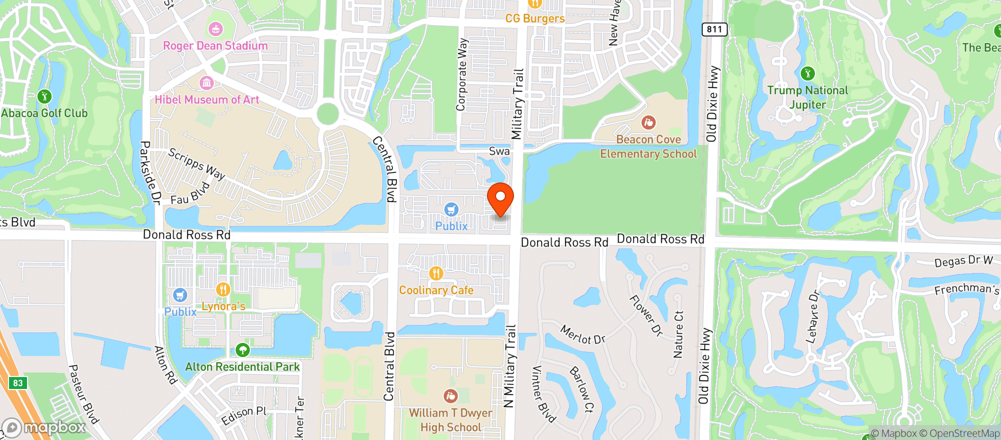 Map showing Jupiter Marathon