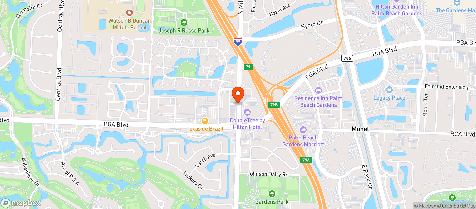 Map showing Outback Steakhouse #1093
