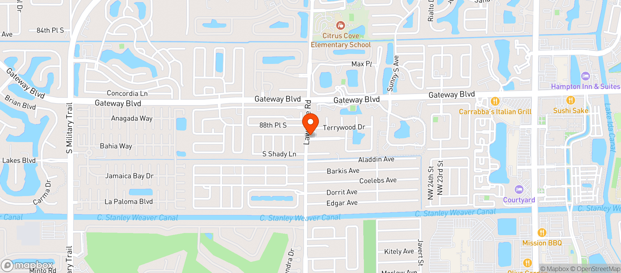 Map showing A1A Smoke Shop