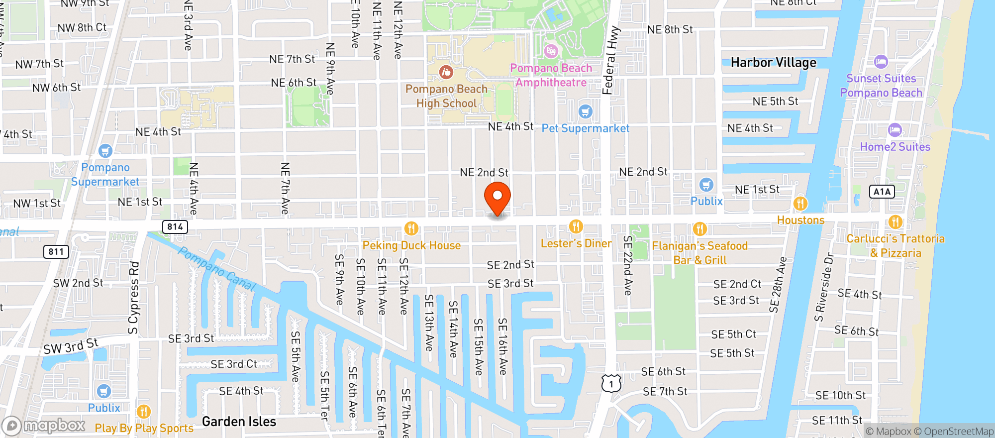 Map showing Giannis Italian Restaurant
