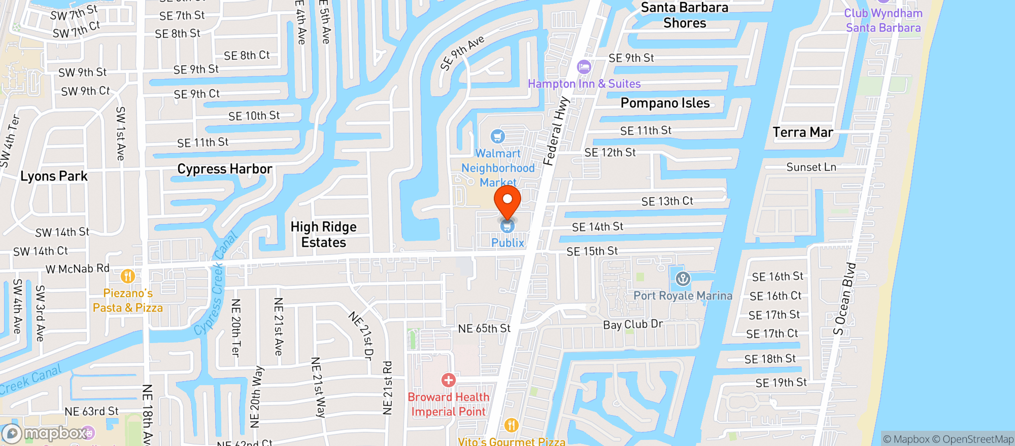 Map showing Publix