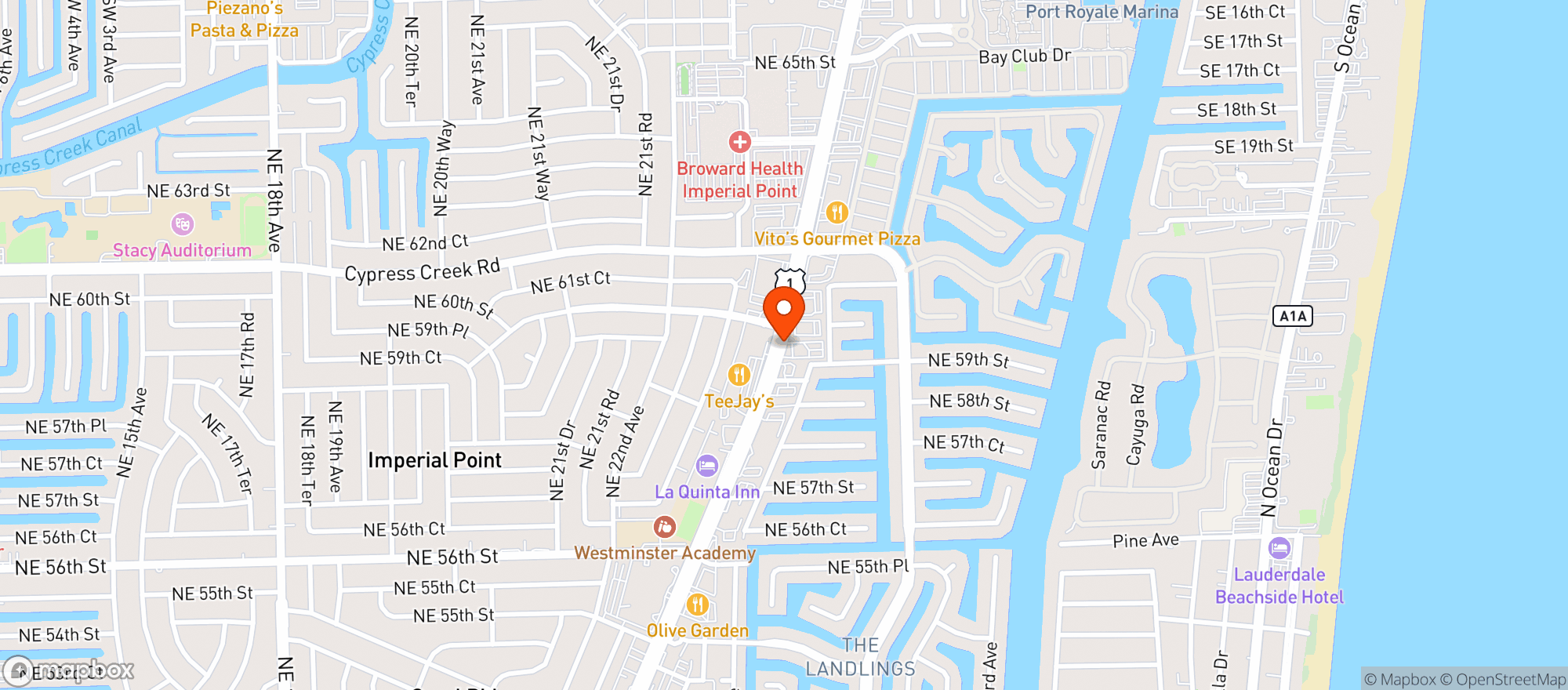 Map showing Red Lobster