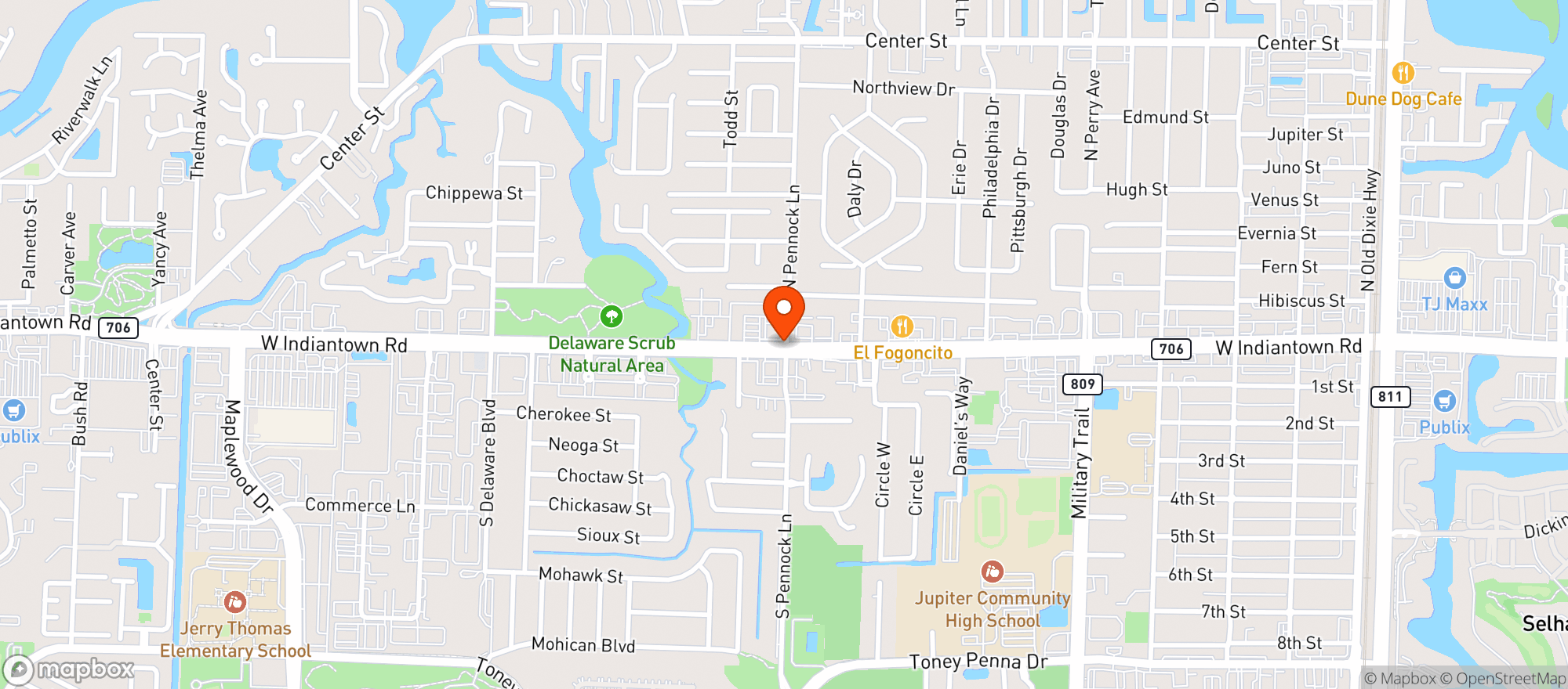 Map showing Vitamin Shoppe - Jupiter