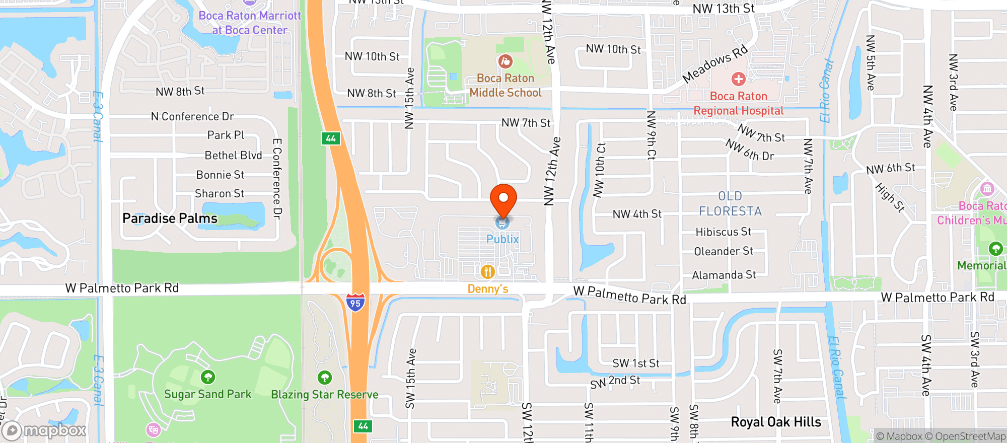 Map showing Publix