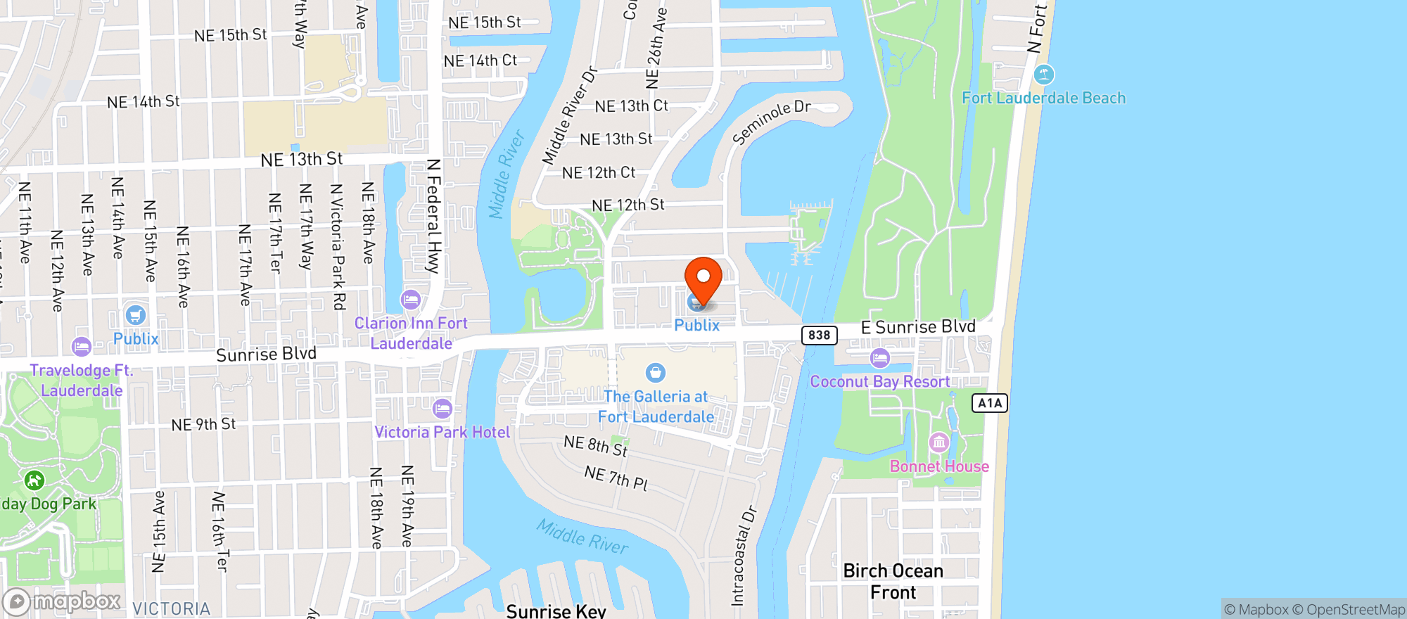 Map showing Primo Liquors - Sunrise