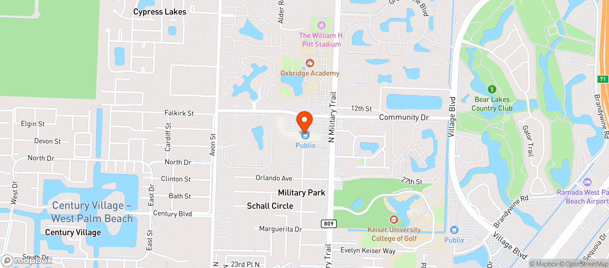Map showing Publix
