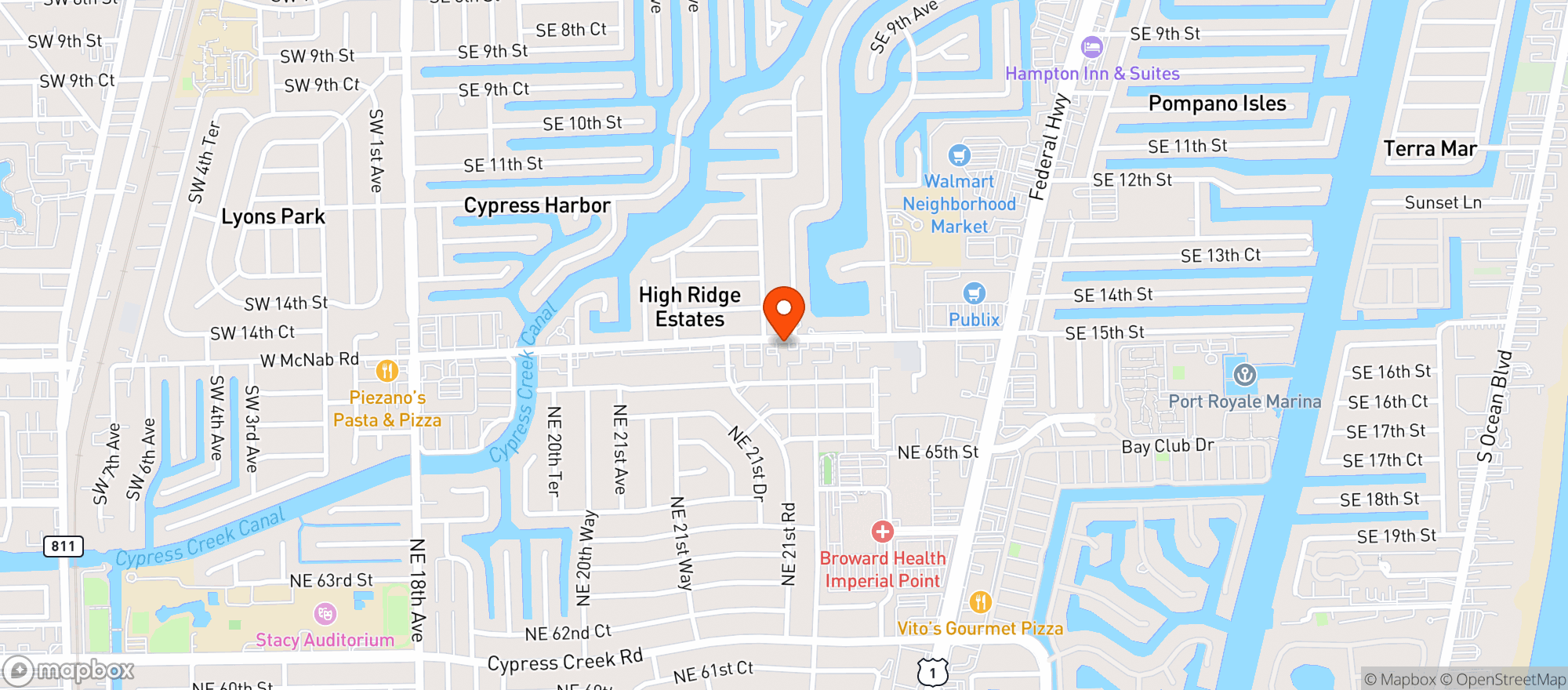Map showing Pompano Discount Liquor