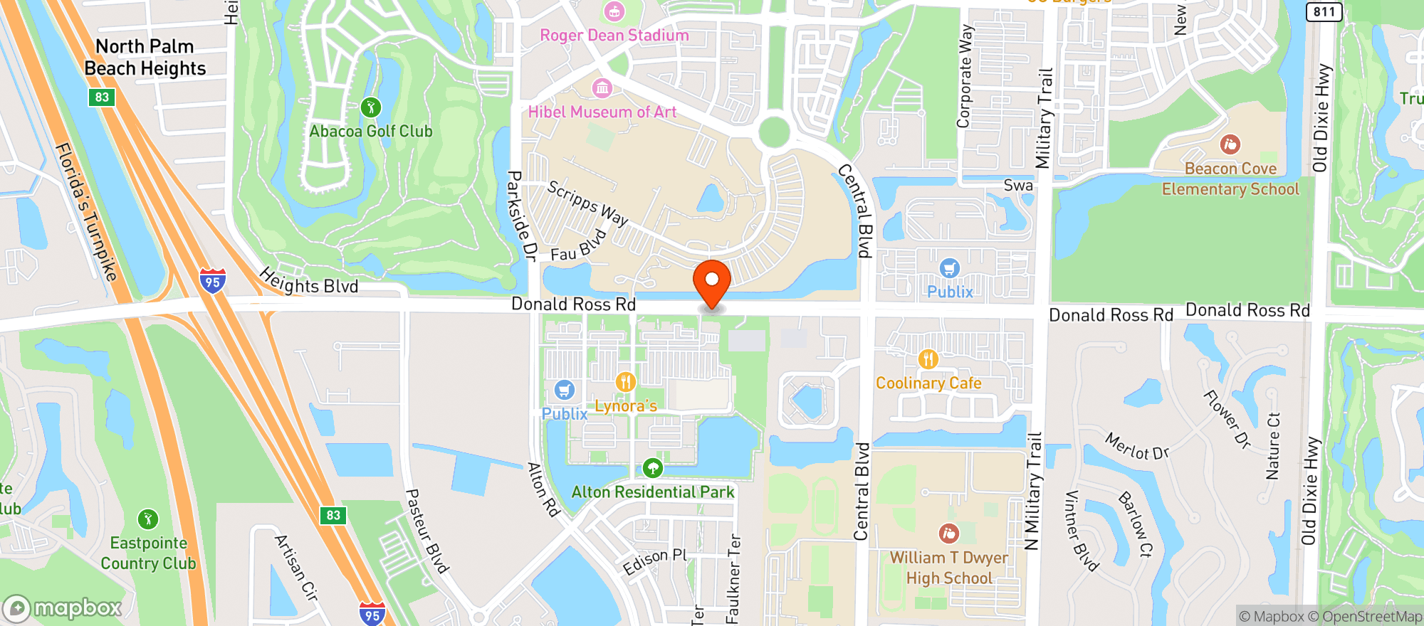 Map showing Exxon Food Mart
