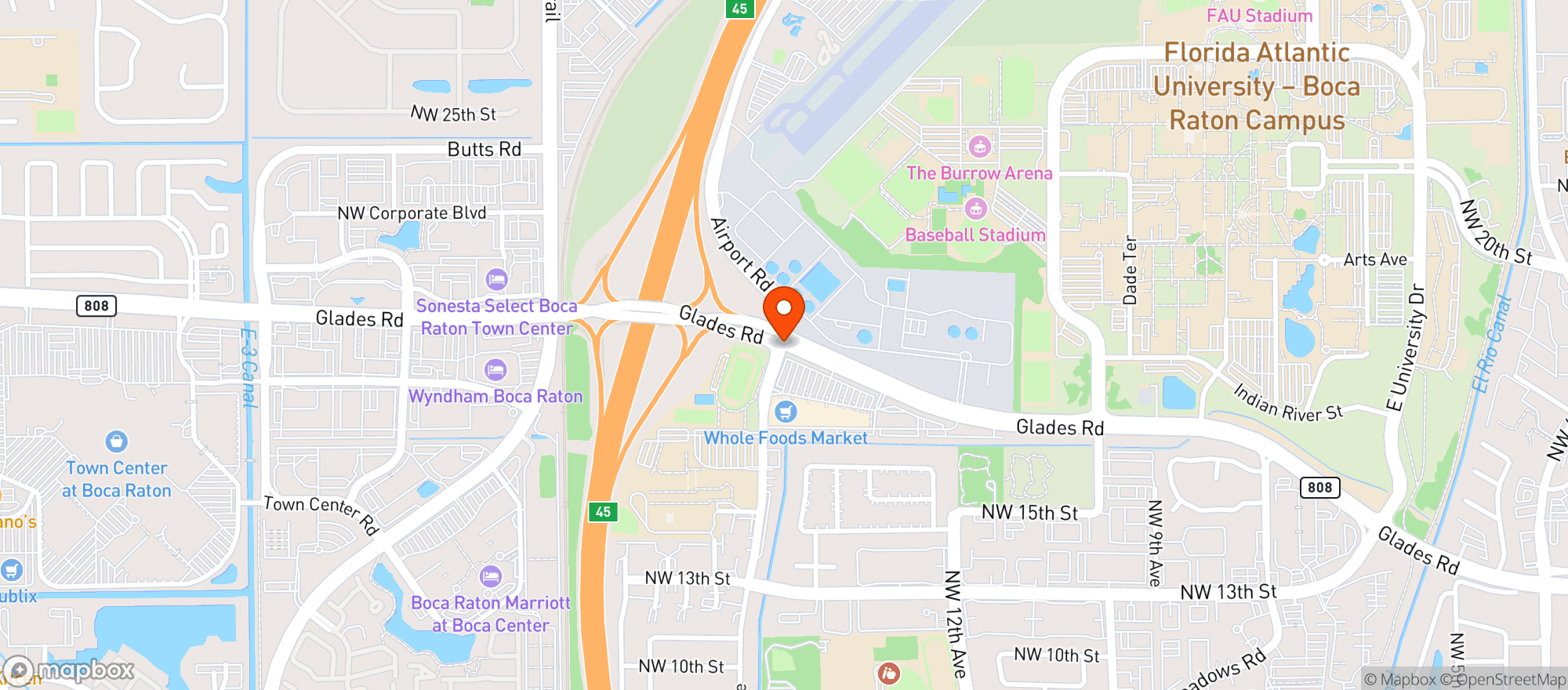 Map showing Whole Foods Market - BCA