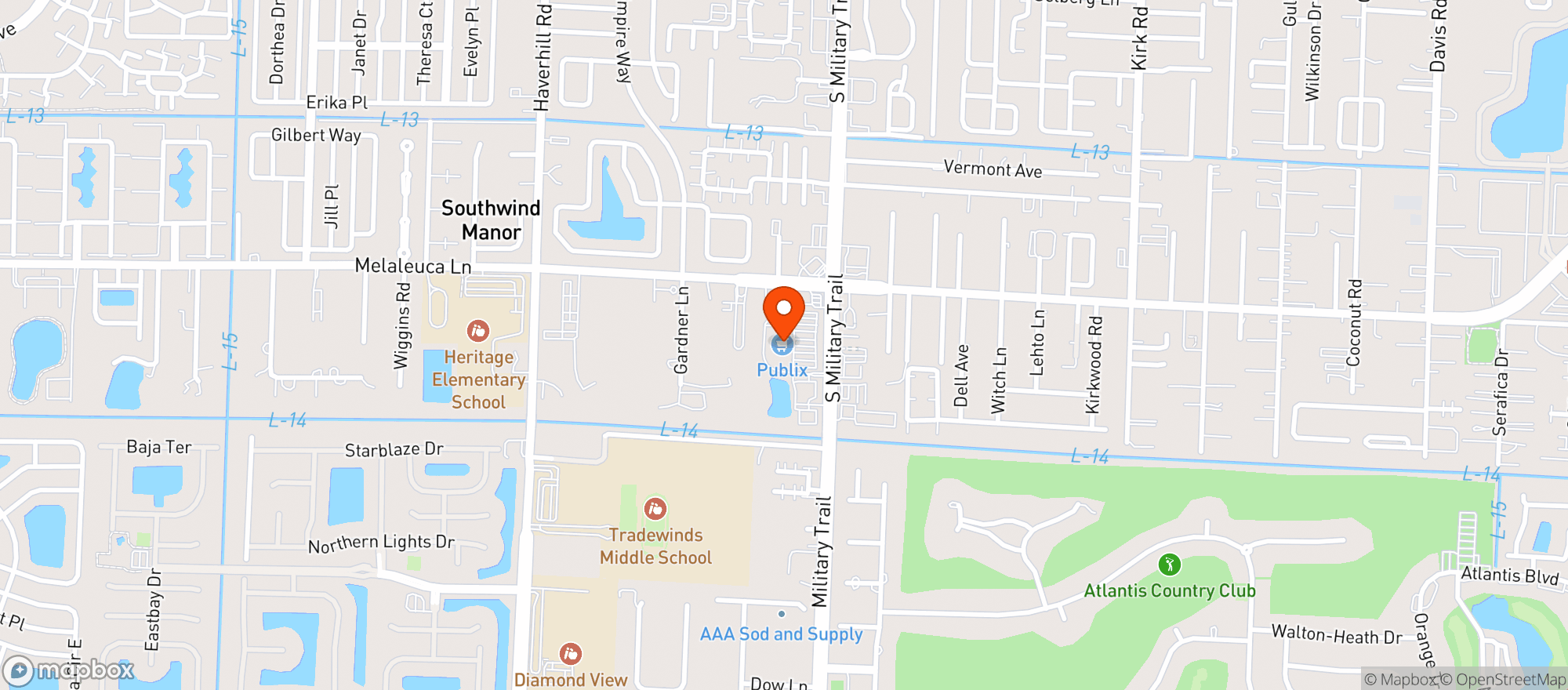 Map showing Publix