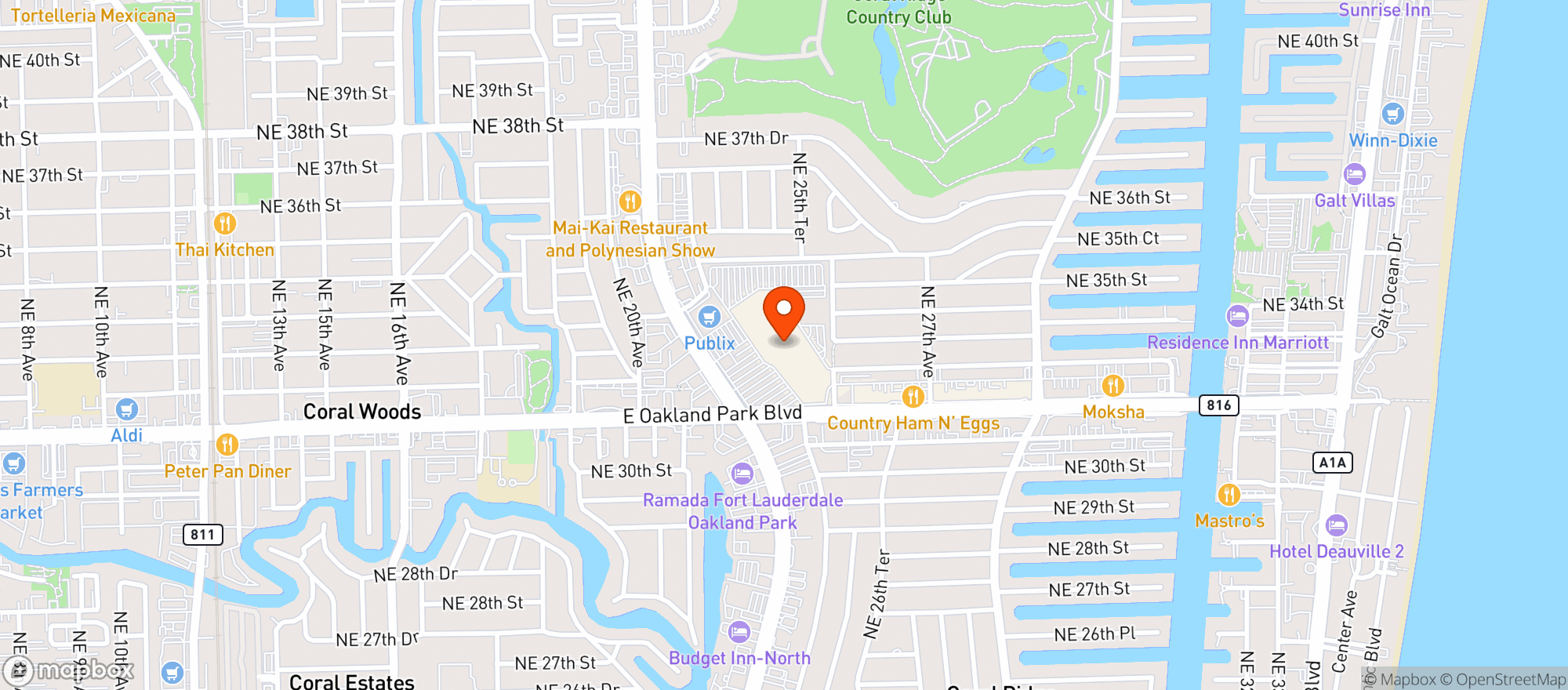 Map showing TARGET - FT LAUDERDALE