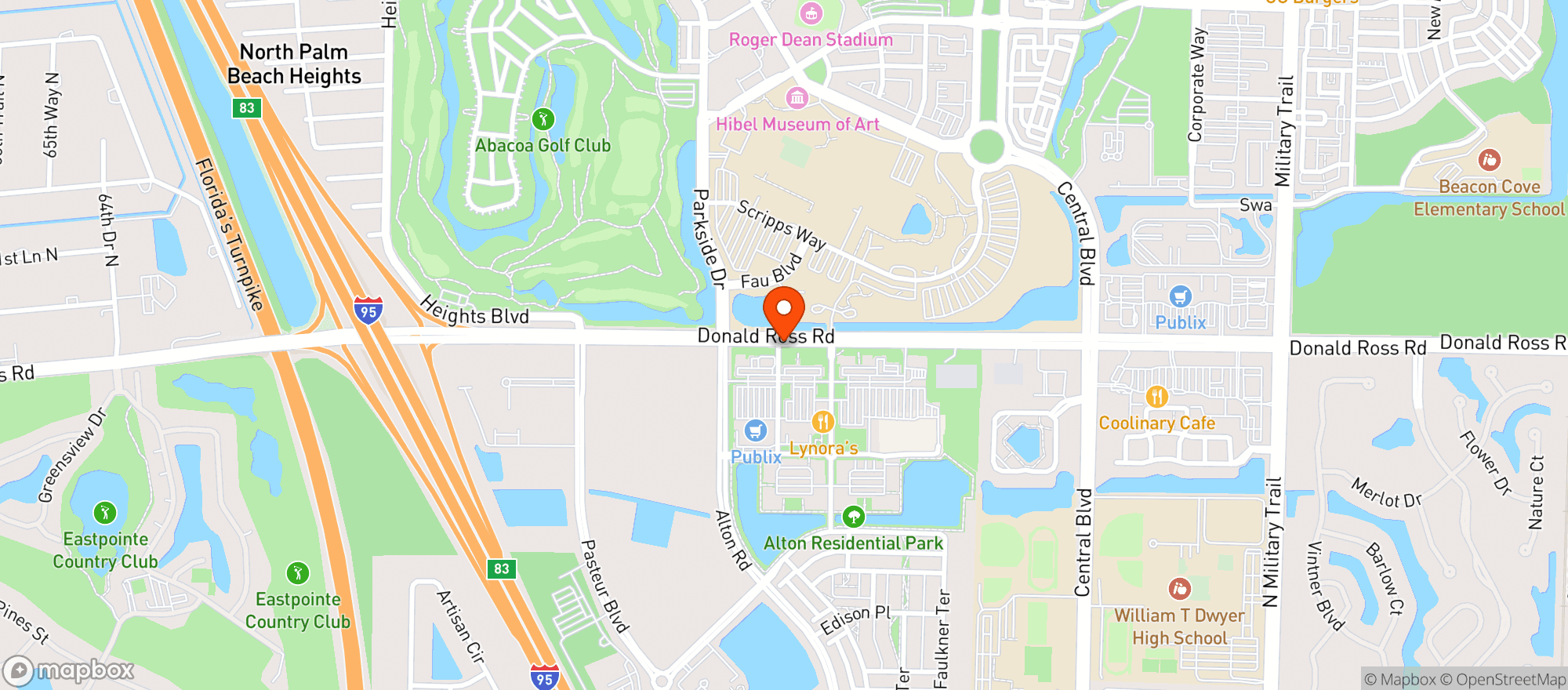 Map showing Publix Super Market