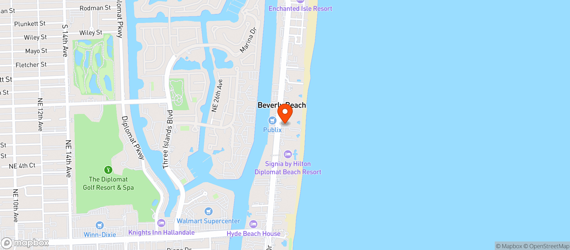 Map showing Publix