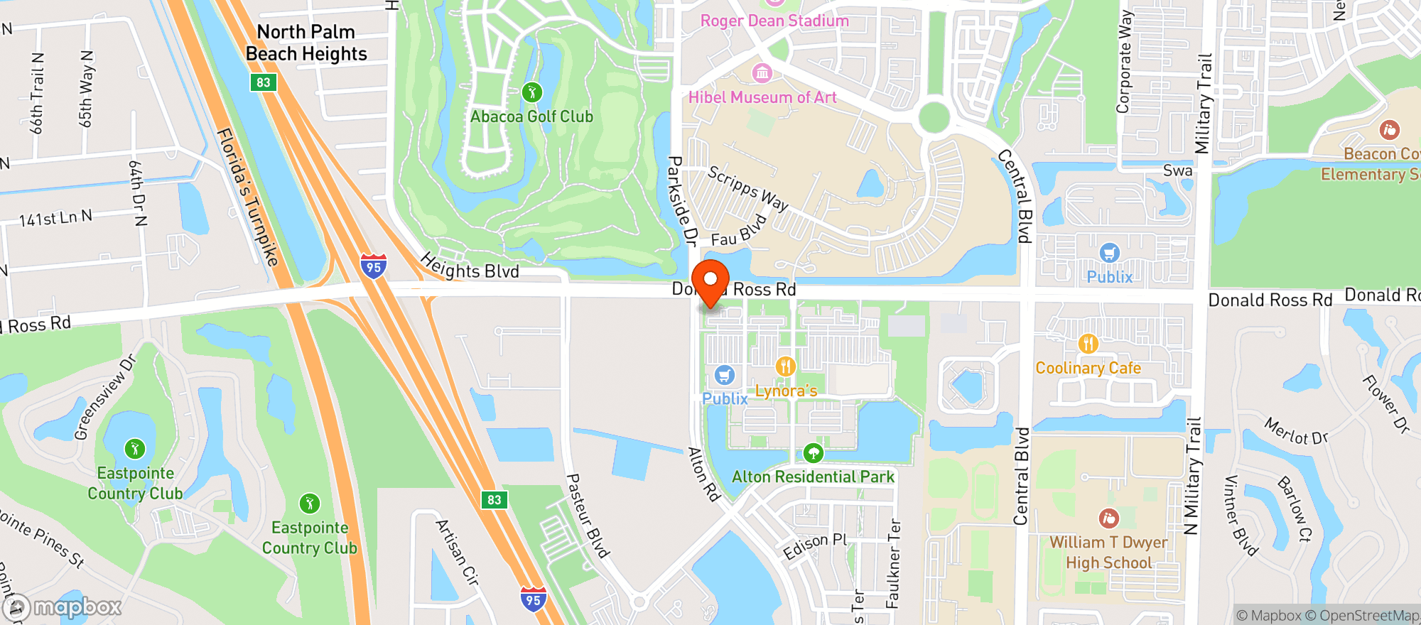 Map showing Millers Ale House