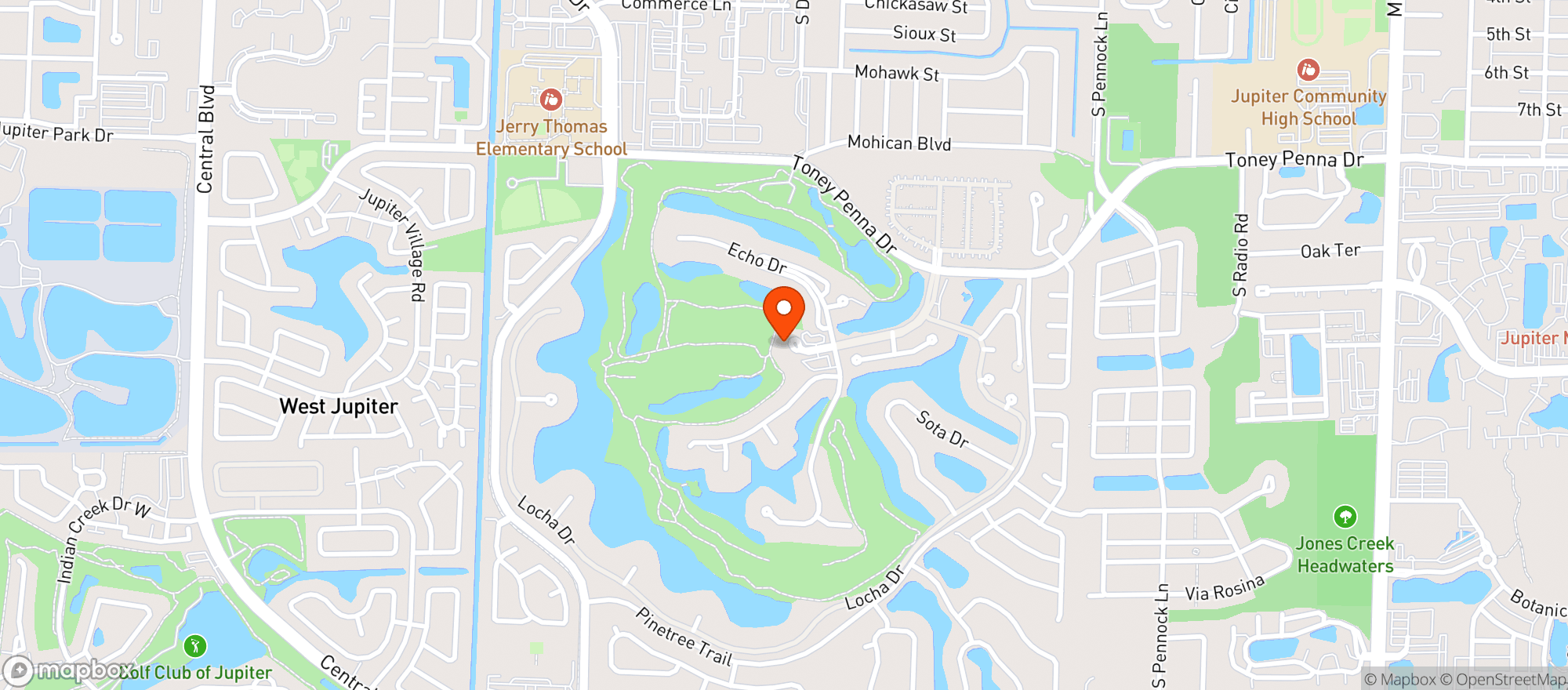 Map showing Loxahatchee Club