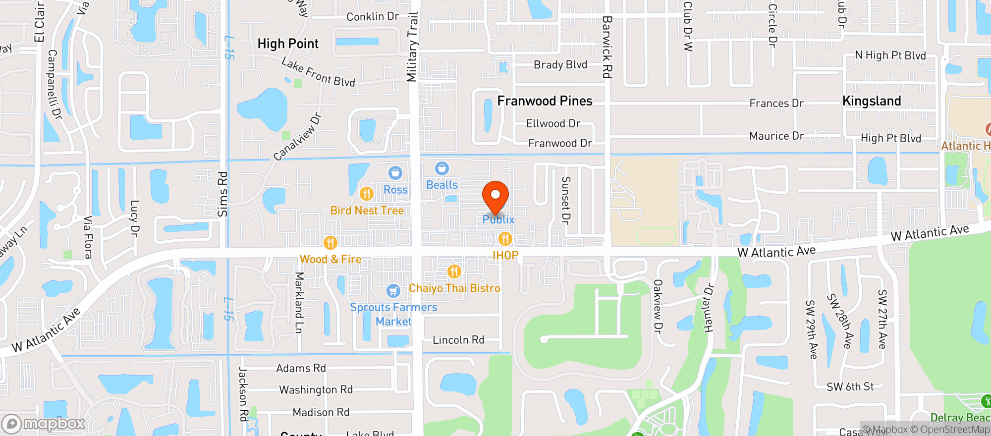 Map showing Publix