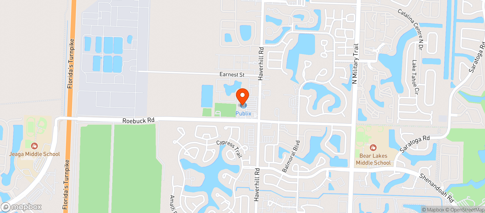 Map showing Publix
