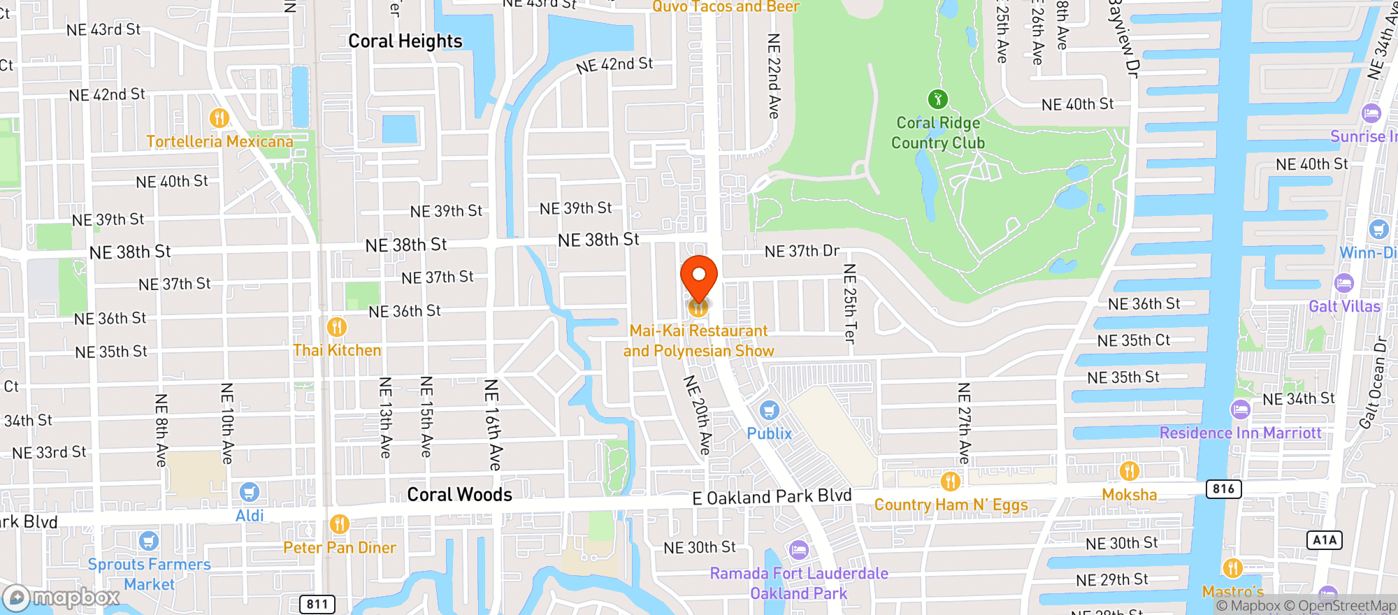 Map showing Mai Kai Restaurant