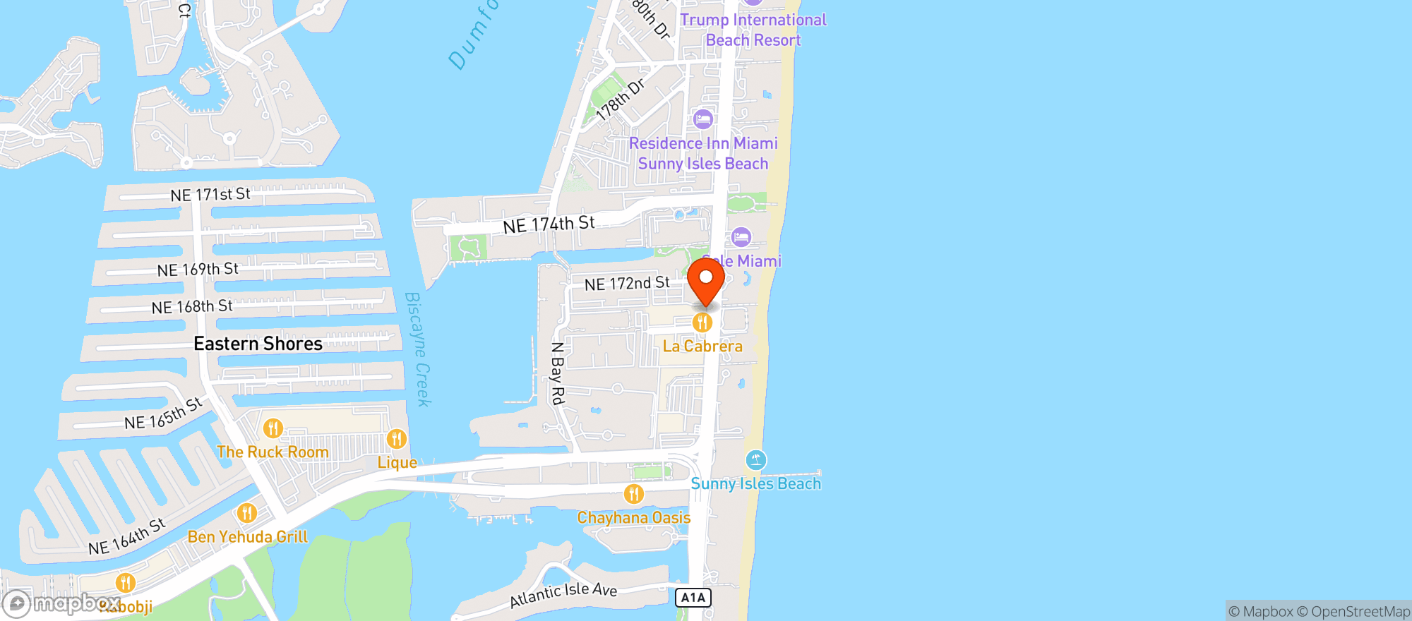 Map showing Milam's Market
